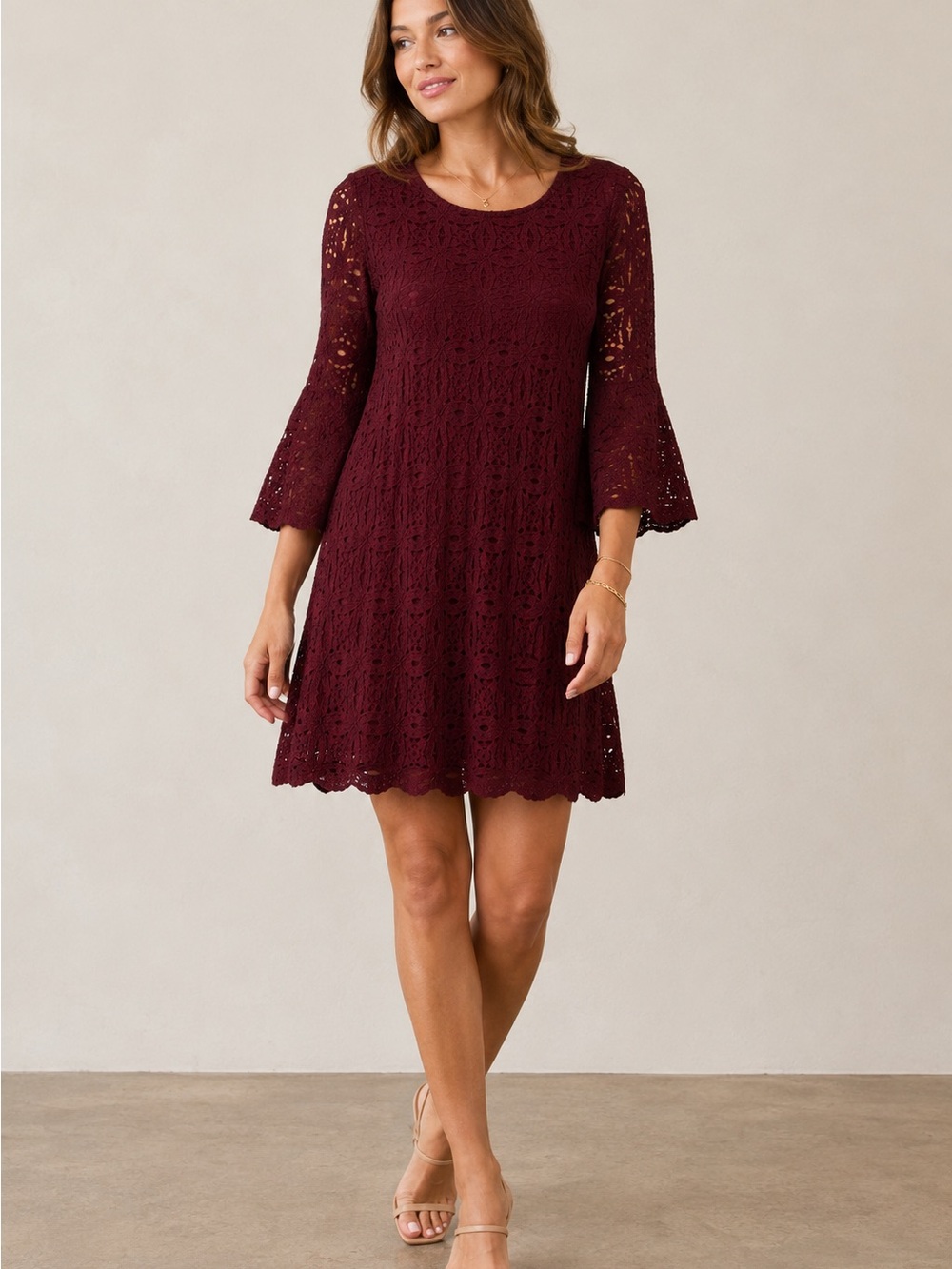 NWT Ronni Nicole Lace Bell Sleeve Dress